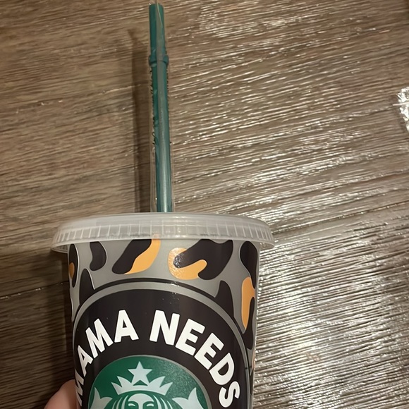 Brand new Starbucks “mama needs coffee” coffee cup with straw. Cold reusable cup - Picture 4 of 4